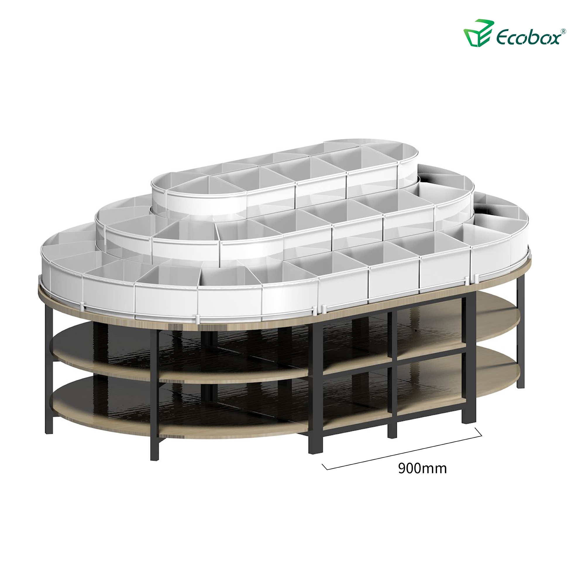 Ecobox G005 series round shelf with Ecobox bulk bins supermarket bulk food displays Buy Steel