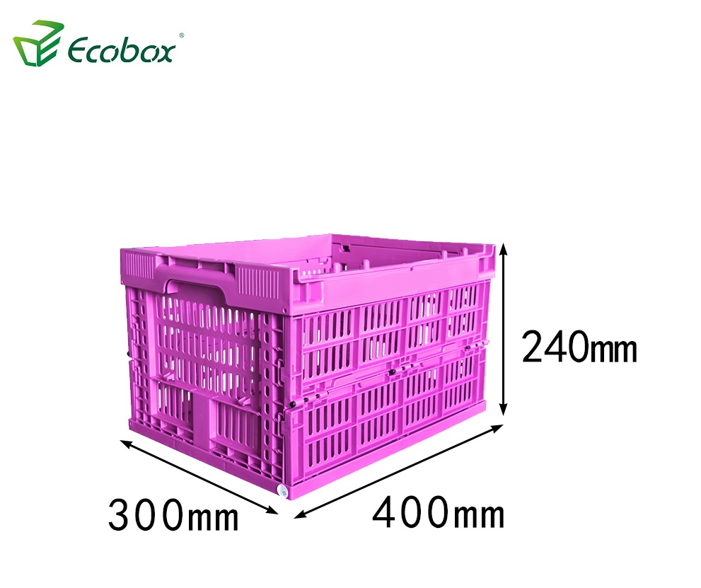 Ecobox reusable plastic folding moving box for transportation purple