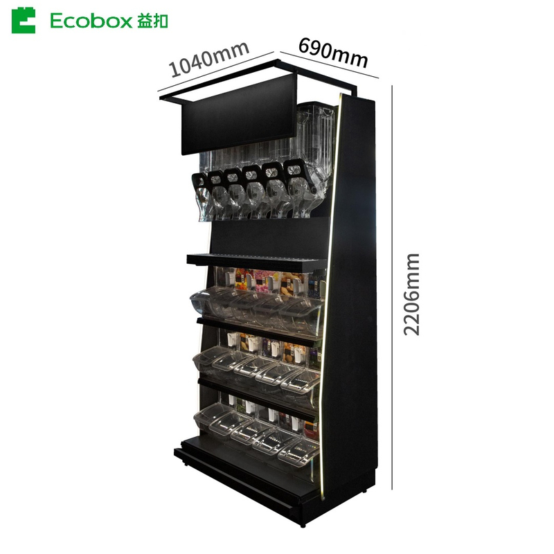 Ecobox EK-026-6 pick n mix solution display shelf for bulk merchandising