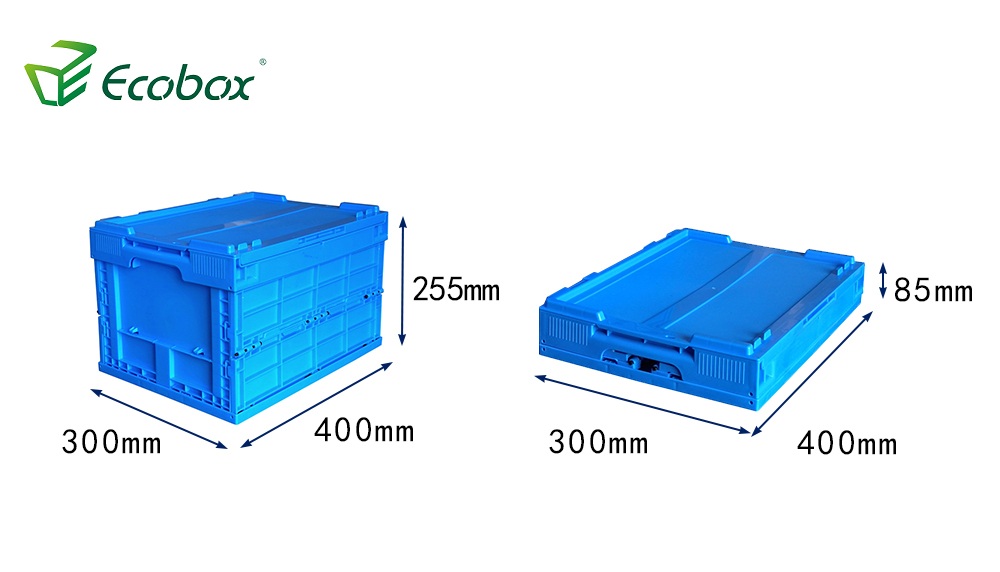 Ecobox 40x30x25.5cm collapsible folding plastic bin storage container box transportation box