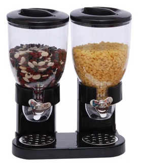 Wholesale Wall Mounted Dry Food Dual Grain Dispenser Container Oatmeal Cereal Dispenser