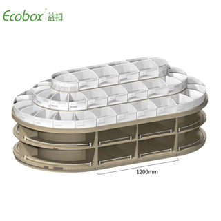 Ecobox G001 series round shelf with Ecobox bulk bins supermarket bulk food displays