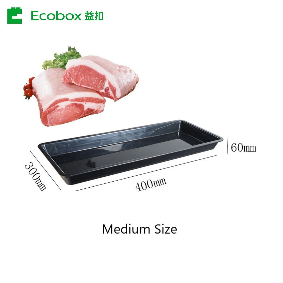 Ecobox FZ-0401C plastic bulk meat display fresh trays for supermarket
