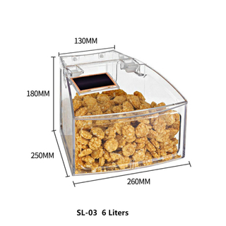 Ecobox SL-0302C Arc shape small bulk food bin for supermarket shelf
