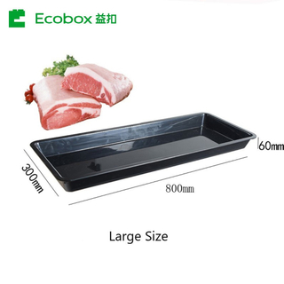 Ecobox FZ-0401C plastic bulk meat display fresh trays for supermarket