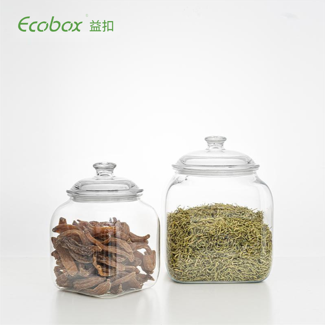 Ecobox FB200 airtight round candy jar fish tank herbs can nuts storage box
